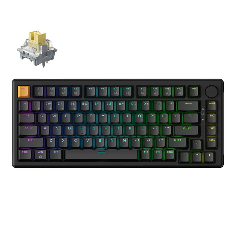 Keychron J2 QMK RGB Wireless Mechanical Keyboard Black - Apex Banana Switch (KBKCJ2H4A)