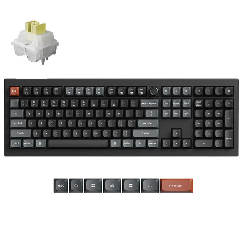 Keychron V6 Ultra 8K Wireless Custom Mechanical Silent Keyboard - Silent Banana Switch (KBKCV6UD9)