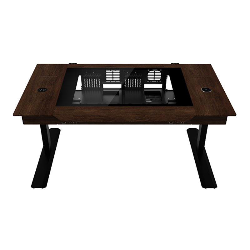 Lian Li Motorized Standing Desk Dual E-ATX Desk Case - Wood (DK-07X-WD)