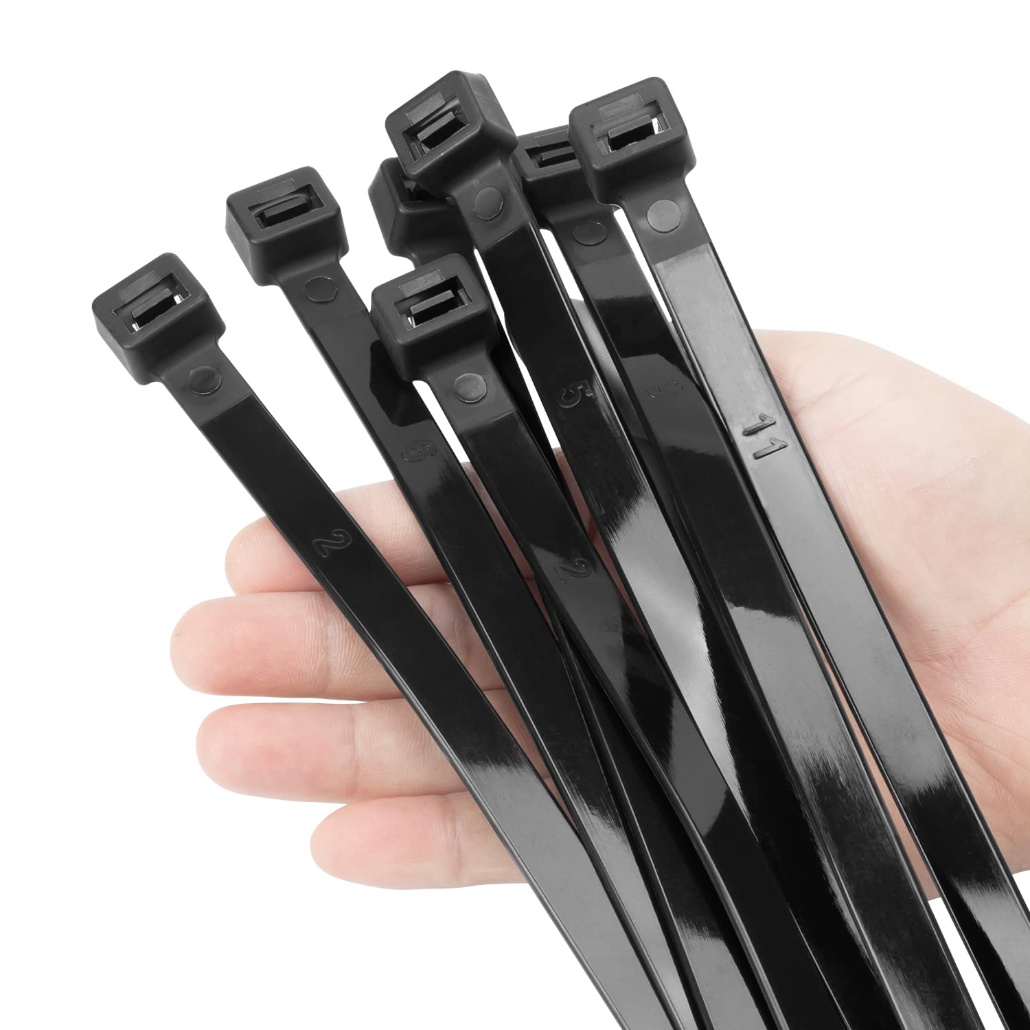 12 Inch Heavy Duty Cable Ties Black 100 Pack, 200LB Zip Ties Adjustable UV Resistant Nylon Wire Tie Wraps, Self Locking for Electrical, Automotive, Ga