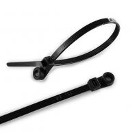 Screw Mount Cable Ties 7.5 Inch Black 100 Pack, 50lb Mountable Cable Ties UV Resistant Self-Locking Nylon Zip Ties with Mounting Hole for Electrical C