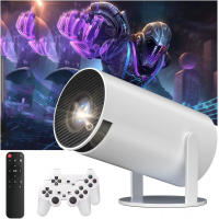 Smart Projector Game Console 2 in 1 with Dual Wireless Controllers Android 11 TV OS 4K HD Support WiFi 6 180 Degree Rotatable Portable Home Cinema