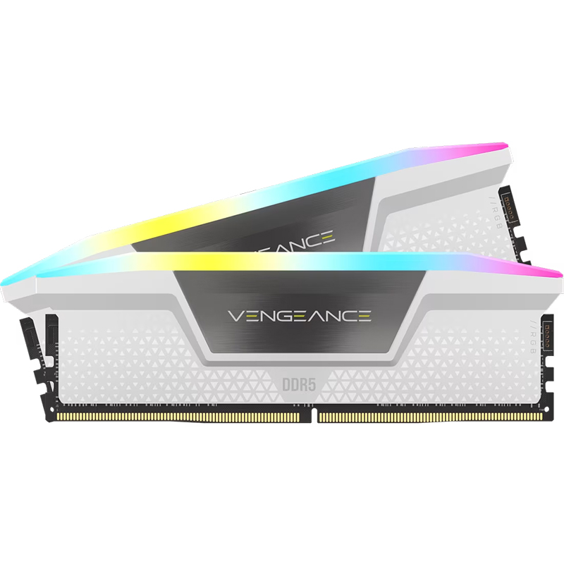 Corsair 32GB (2x16GB) Vengeance RGB CMH32GX5M2D6000Z38W CL30 AMD EXPO and Intel XMP 6000MT/s DDR5 DRAM - White