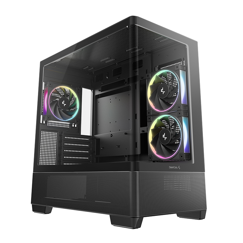 Deepcool CG380U 3F Curved Tempered Glass Panoramic mATX Mini Tower Case - Black (R-CG380U-BKAGM3-G)