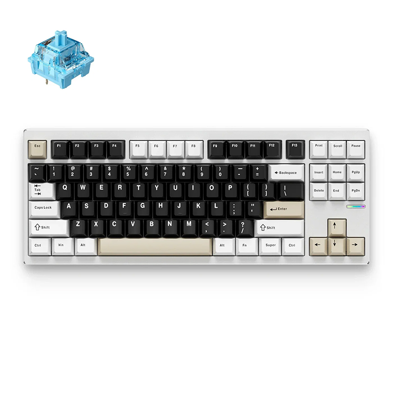 MCHOSE GX87S Wireless Aluminum Mechanical Keyboard Milky Brown - Mist Blue Switch (KBMCGX872)