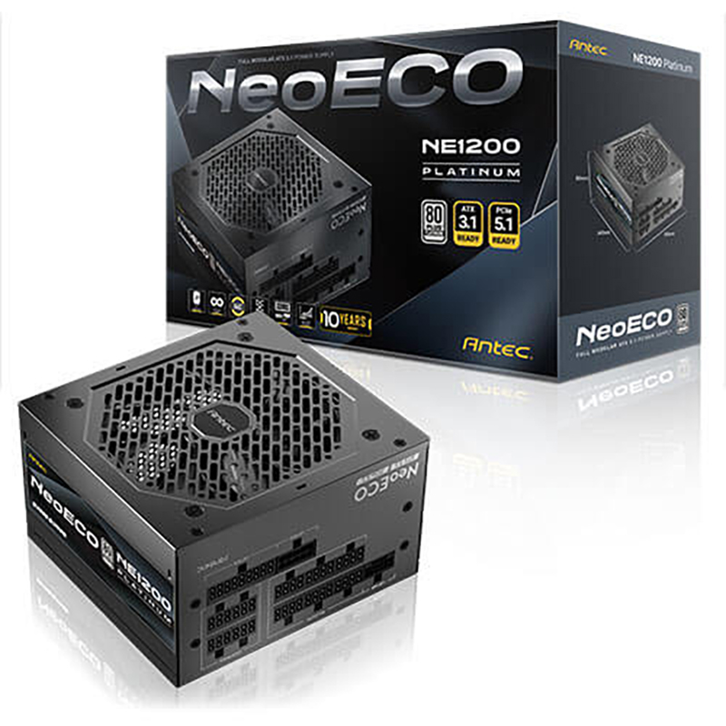 Antec 1200W NeoECO 80+ Platinum Fully Modular PCIE 5.1 ATX3.1 Power Supply (NE1200 PLATINUM ATX3.1)