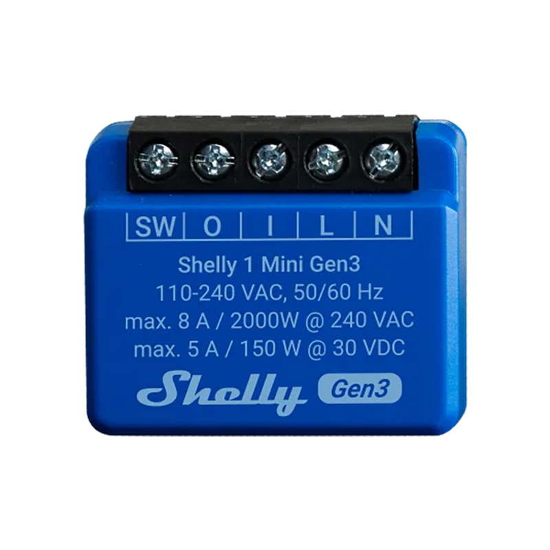 Shelly 1 Mini Gen3 Wi-Fi Relay Switch (SH-SHELLY1-M)