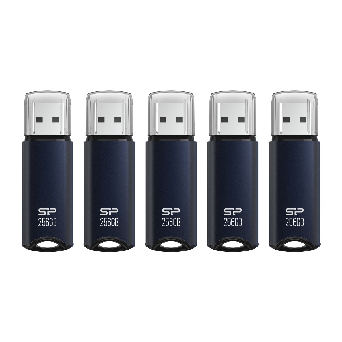 Silicon Power 256GB Marvel M02 USB 3.2 Gen 1 Flash Drive - Navy Blue (5-Pack) - S5256GBUF3M02V1BAD