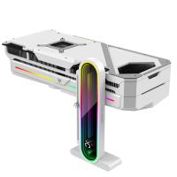 Adjustable GPU Support Bracket, 5V ARGB Graphics Card Stand with Digital Temperature Display, Magnetic Anti-Slip GPU Holder-White| Augearix