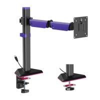 Brateck Articulating RGB Lighting Gaming Monitor Arm Screen Size 17in-40in Up to 12 Kg - Matte Black (LDT89-C012L)