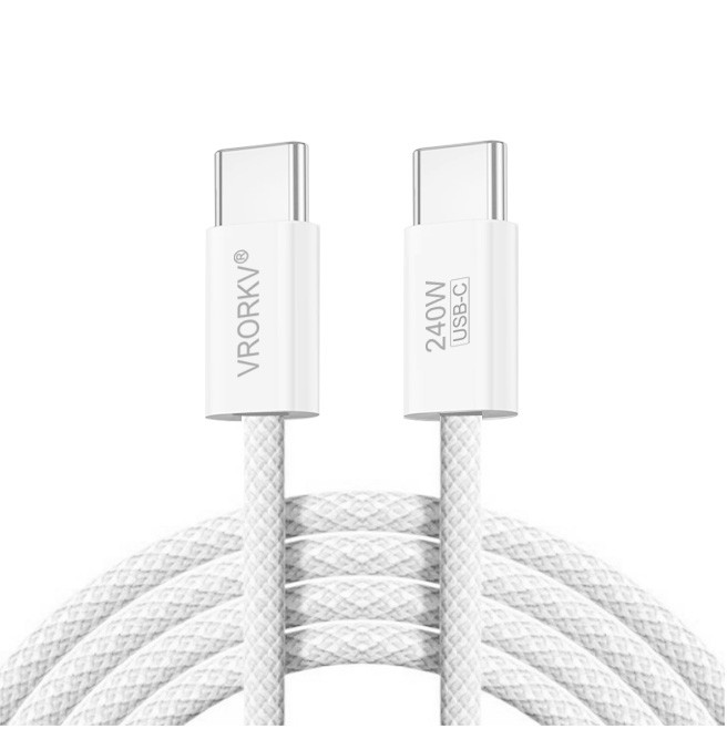 VRORKV 240W PD Ultra Fast Charging Cable 2M, E-Marker USB-C to USB-C Cable PD Cable Compatible with iPhone 15/16/17, MacBook Samsung Laptop