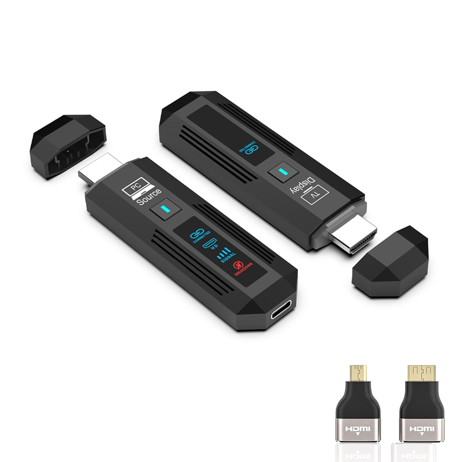 Wireless HDMI Transmitter and Receiver Kit, 1080P@60Hz 50M Low Latency 2.4G/5G Dual Band Plug & Play HDMI Extender for TV Monitor Projector | Augearix