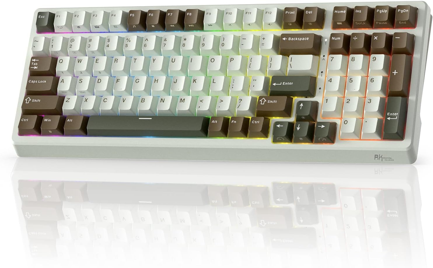 RK ROYAL KLUDGE F99 Wireless Mechanical Numper Pad, Tri-Mode Hot Swappable 95%100 Keys Gaming Keyboard,BT/2.4G/USB-C, Pro Software,Palm Green