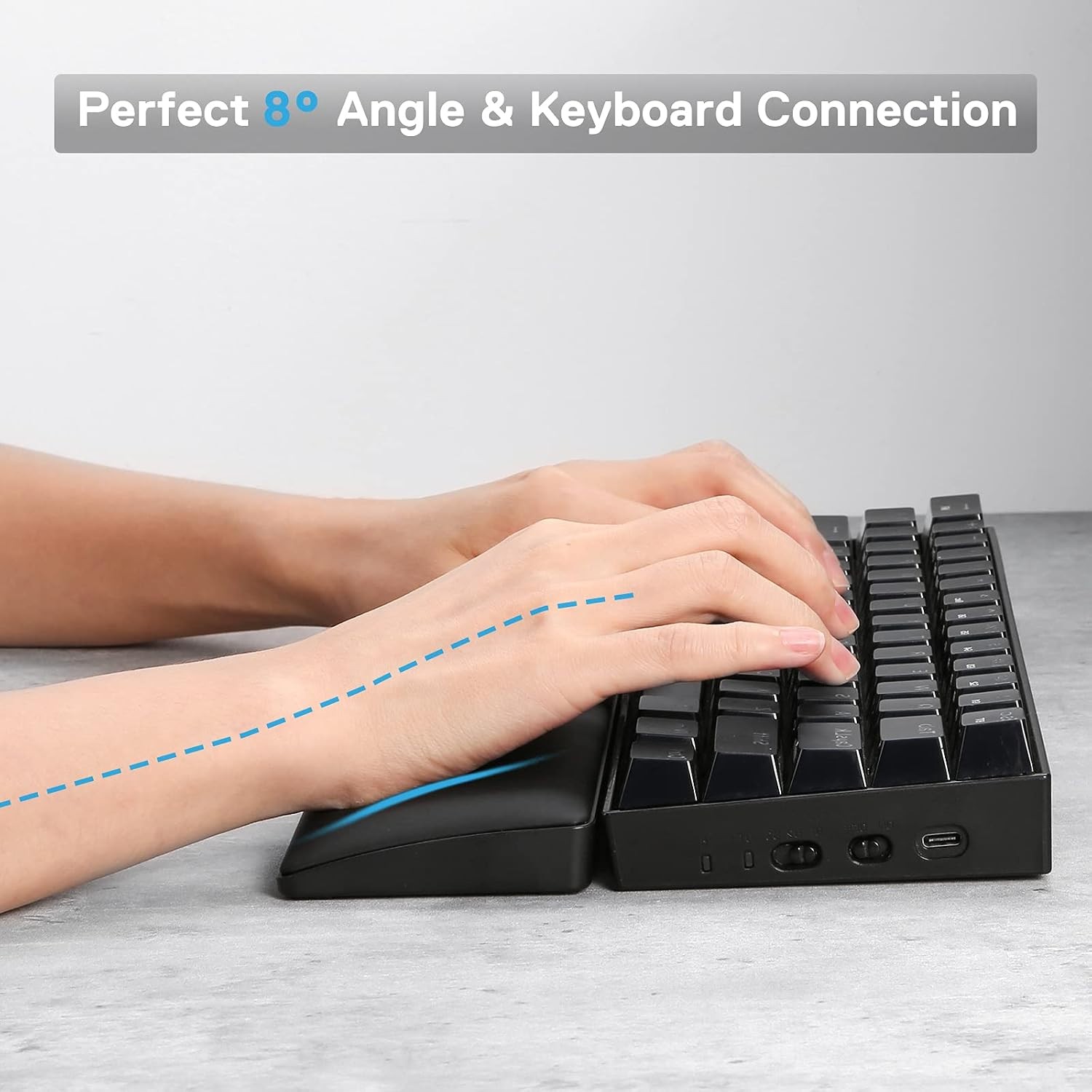 Redragon P036 Meteor M Computer Keyboard Wrist Rest Pad,80% 87 Keys TKL Size 14.13 x 2.87 in, 0.78 inch (20mm) Height, Black 