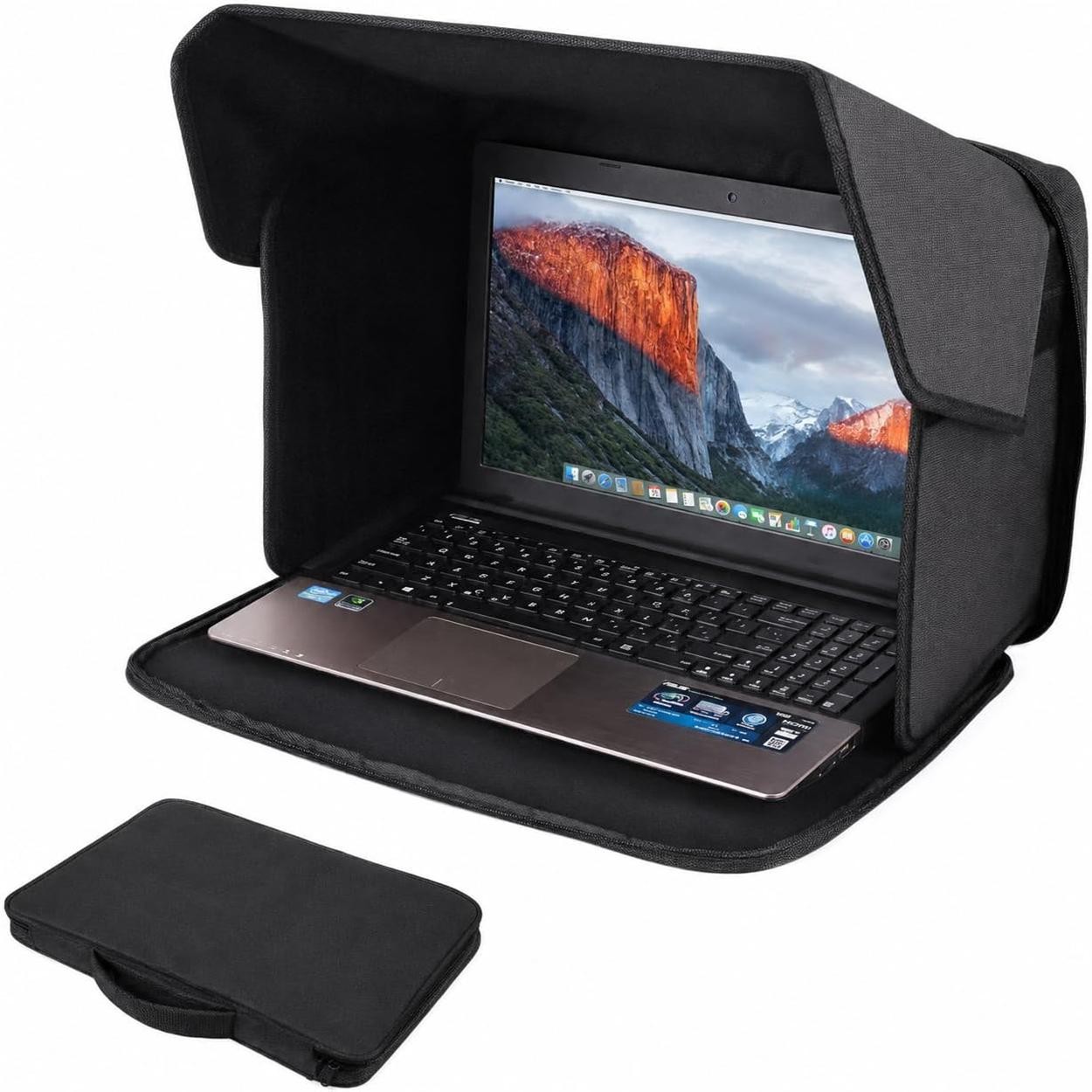 Portable Laptop Sun Shade, Foldable Laptop Screen Hood, Anti-Glare Laptop Visor for Outdoor Work, Fits 12-14 Inch Laptops | Augearix
