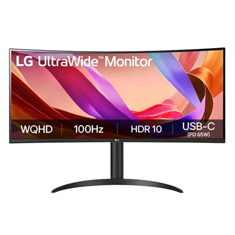 LG UltraWide 34in WQHD VA 100Hz Curved Monitor with USB-C (34BQ65VA-B)