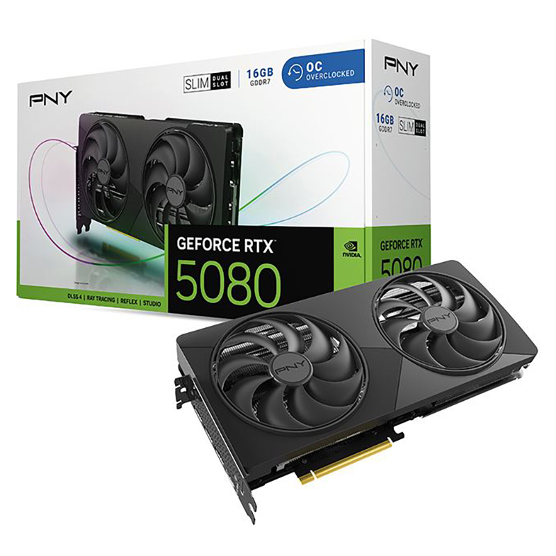 PNY GeForce RTX 5080 OC 12G Slim Graphics Card (VCG508016DFSXPB1-O)