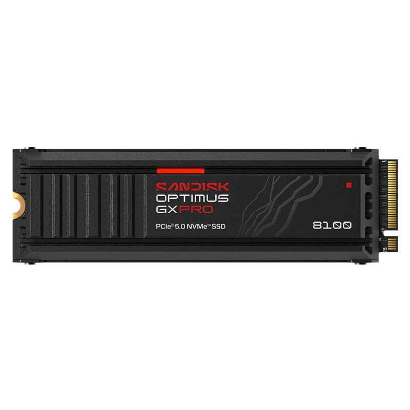 Sandisk 1TB Optimus GX PRO 8100 M.2 2280 PCIe 5.0 NVMe SSD with Heatsink (SDSP82100TAH-000E0)
