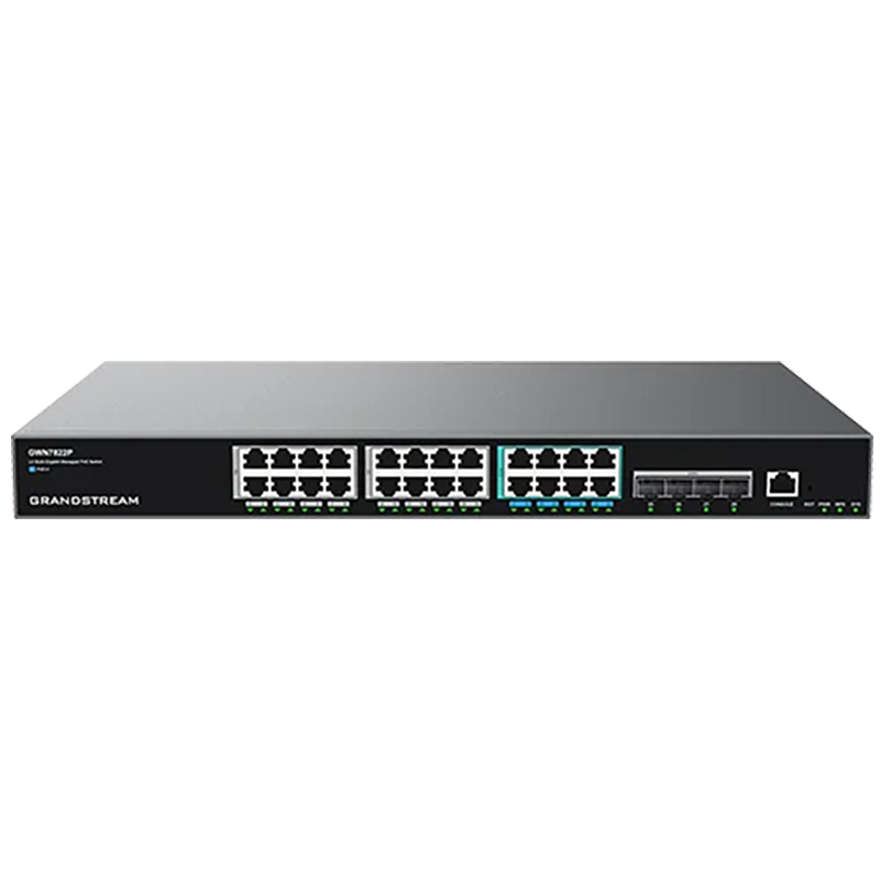 Grandstream 16 Port Gigabit + 8 Port 2.5G Gigabit + 4 Port SFP+ Enterprise Managed Multi-Gigabit PoE Network Switch (GWN7822P)