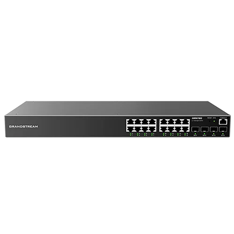 Grandstream GWN 16 Port Gigabit Ethernet + 4 Port 1G SFP Enterprise Layer 2+ Managed Network Switch (GWN7802)