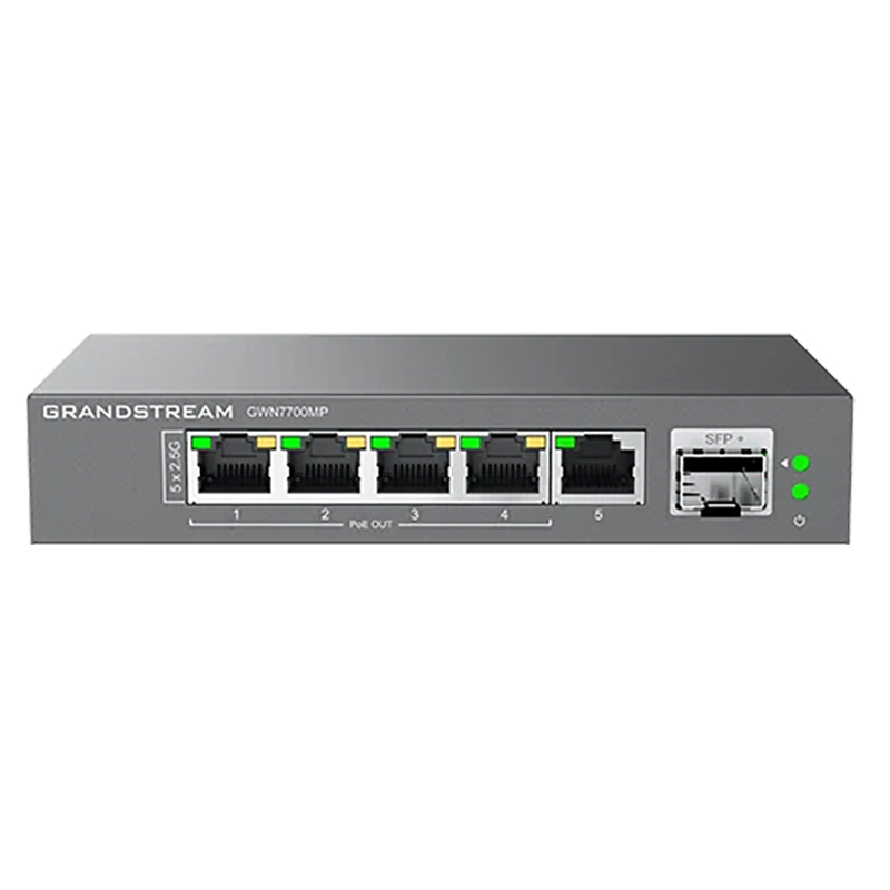 Grandstream GWN 5 Port 2.5 Gigabit + 4 Port PoE Unmanaged Switch (GWN7700MP)