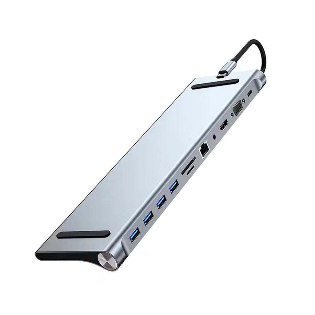 All-in-One 11 in 1 Docking Hub: 4K Dual Screen 100W Fast Charge for Laptop or Phone