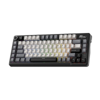 RK ROYAL KLUDGE L75 Gasket Mount Mechanical Keyboard Tri-Mode 75% TKL Wireless Keyboard BT/2.4G/USB-C, Hot Swappable,Knight Black