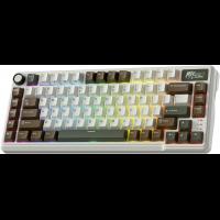 RK ROYAL KLUDGE L75 Gasket Mount Mechanical Knob/Macro Keys & Touchable Nameplate, Tri-Mode 75% TKL Wireless Hot Swappable Keyboard,Palm Green