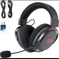 Redragon H858 3-Mode Wireless Gaming Headset, 7.1 Surround Sound, 53 mm Drivers, Memory Foam Ear Pads, Detachable Noise-canceling Microphone, Over-Ear