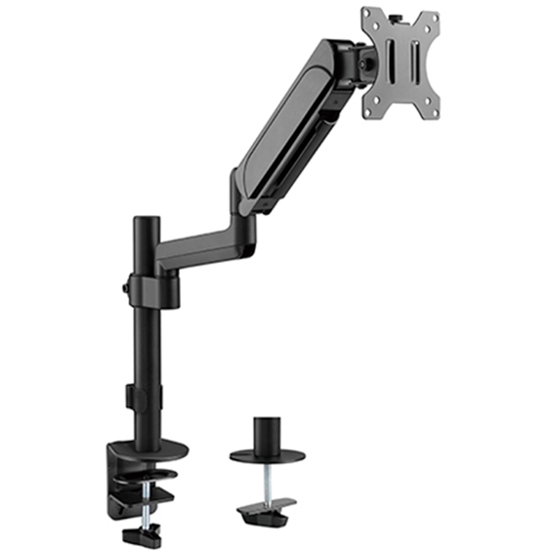 Brateck Single Monitor Pole-Mounted Gas Spring Monitor Arm - For most 17in-32in Monitors (LDT48-C012)