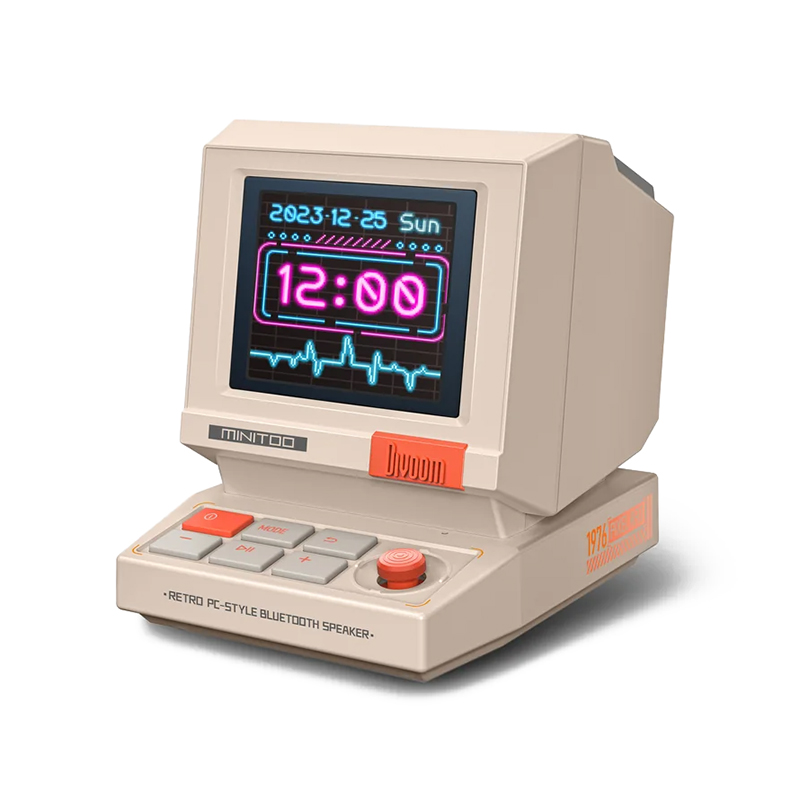 DiVoom MiniToo Retro Bluetooth Speaker with Pixel Display (DVMINITOOWH)