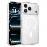 VRORKV MagSafe Compatible iPhone 18 Pro Max Case, 2-in-1 Shockproof Cover, TPU Bumper & Semi-Transparent Matte Anti-Fingerprint PC Back-Frosted Clear