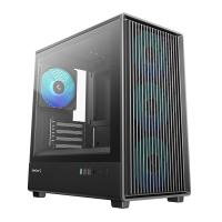 DeepCool CC350 4F Mid Tower mATX Case with 4 Pre-Installed Fans - Black (R-CC350BKANA4-G)