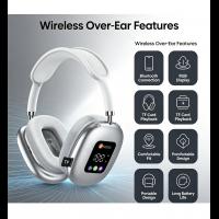 MAX600 Bluetooth Wireless Over-Ear Headphones | RGB Digital Screen | TF Card MP3 Playback Adjustable Gaming Headset with Microphone