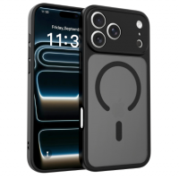 Mobile-Phone-Accessories-MagSafe-Compatible-iPhone-18-Pro-Max-Case-2-in-1-Shockproof-Cover-TPU-Bumper-Semi-Transparent-Matte-Anti-Fingerprint-PC-Back-Black-3
