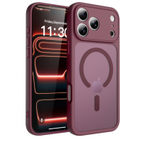 Mobile-Phone-Accessories-MagSafe-Compatible-iPhone-18-Pro-Max-Case-2-in-1-Shockproof-Cover-TPU-Bumper-Semi-Transparent-Matte-Anti-Fingerprint-PC-Back-Burgundy-2