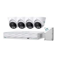 TP-Link Omada 5MP Turret PoE Security Camera System with 2TB HDD 4-Camera with 16 Channel NVR (OMADA-T5S4-2T)
