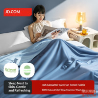 JD Silk Quilt Lenzing Tencel Summer Blanket Air Conditioner Quilt 100% Silk Cool Quilt 1.5x2.1m