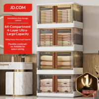 JD Waterwave Luxury Storage Cabinet No-Assembly Storage Bedside Cabinet Clothing Storage 64cm Wide 4 Layers