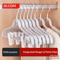 JD Space Series Aluminum Alloy No Trace Pant Clip Hanger with Silicone Pads No Damage to Clothes, Set of 3