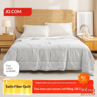 JD Satin Color Woven Summer Quilt, A-Class Fiber AC Blanket 1.5x2m Misty Gray
