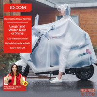 JD Electric Motorcycle Raincoat, Long Single Electric Bicycle Rainwear for Couriers, Full-body Storm Protection Poncho
