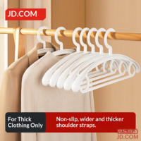 JD Coat Hangers No Trace Non-Slip Clothing Hangers Wide Shoulder Suit Coat Rack Thick Clothes Hanger 5pcs White