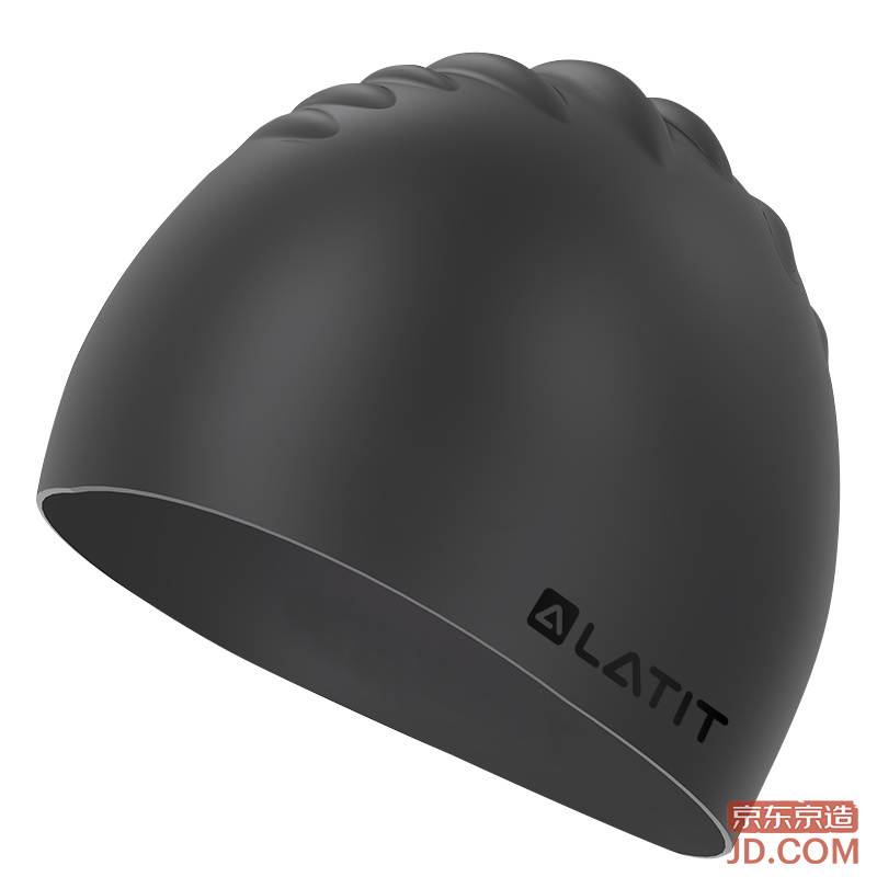 JD Silicone Swim Cap for Men and Women, High Elasticity, Waterproof, Long Hair Protection, Ear Cover, Large Capacity, Black