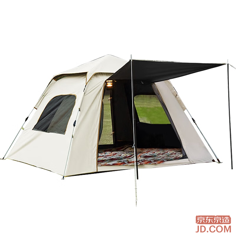 JD Park Vestibule Tent 4.4㎡ Blackout Sunscreen Outdoor Camping Tent Auto Pop-up for 3-4 People