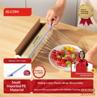 JD Food Grade Large Cling Film High Temperature Resistant with Cutter, 150m x 30cm