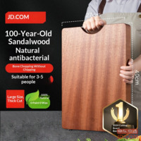 JD Cutting Board Chopping Block Double-Sided Solid Wood Antibacterial [Whole Black Walnut] 40*27*2.5cm