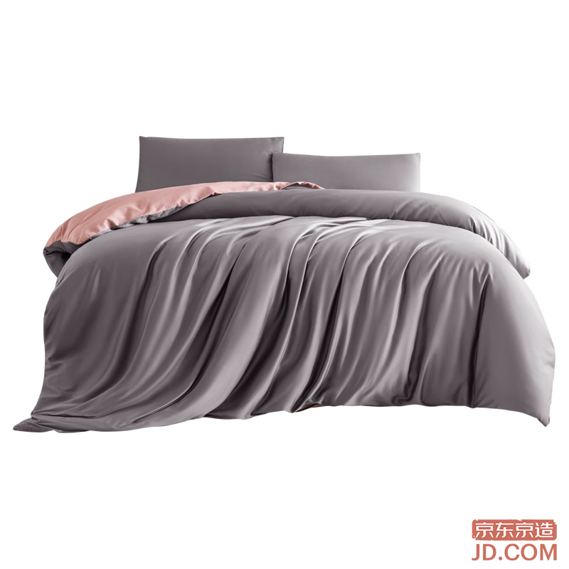 JD Plant-based Ultra-Soft Sateen 60s Long-Staple Cotton Class A Pure Cotton Bedding Set 1.5m Bed Morning Mist Gray