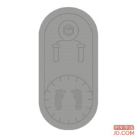 JD Round Cordless Jump Rope Mat Yoga Mat Soundproof Shock Absorbing TPE 8mm Thick Indoor Fitness Mat Gray