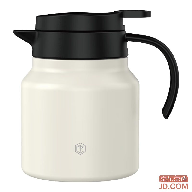 JD Thermos Flask Home Use Warm Water Pot Insulated Tea Steeper 316 Stainless Steel Ivory White 800ml